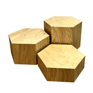 Natural Red Oak Hexagon 23 x 12" H