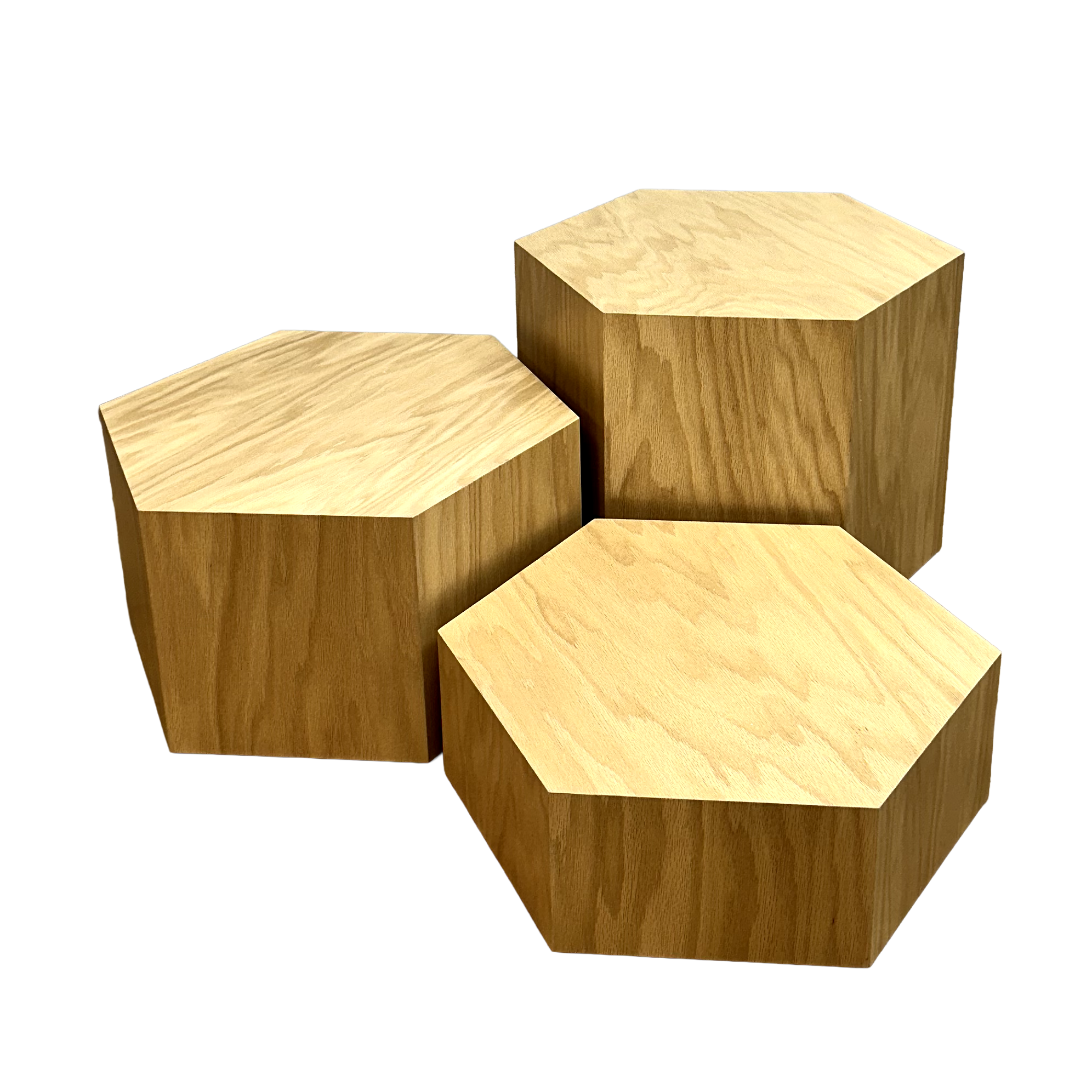 Natural Red Oak Hexagon Mannequin Riser 23 x 7
