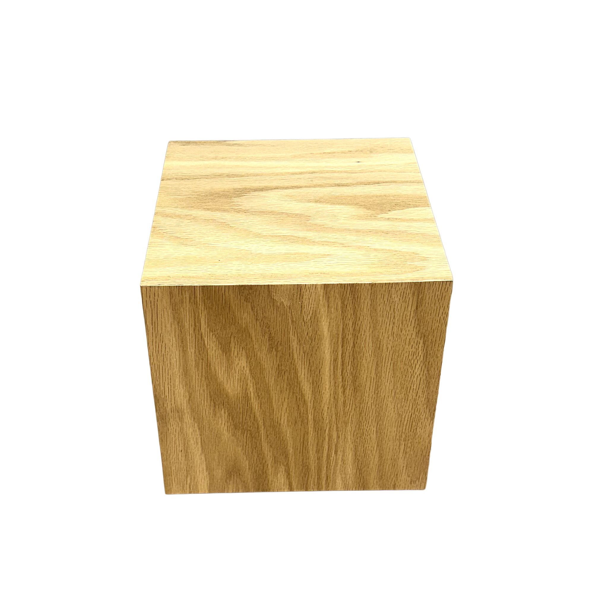 Natural Red Oak Rectangle Pedestal 10 x 10 x 10" H