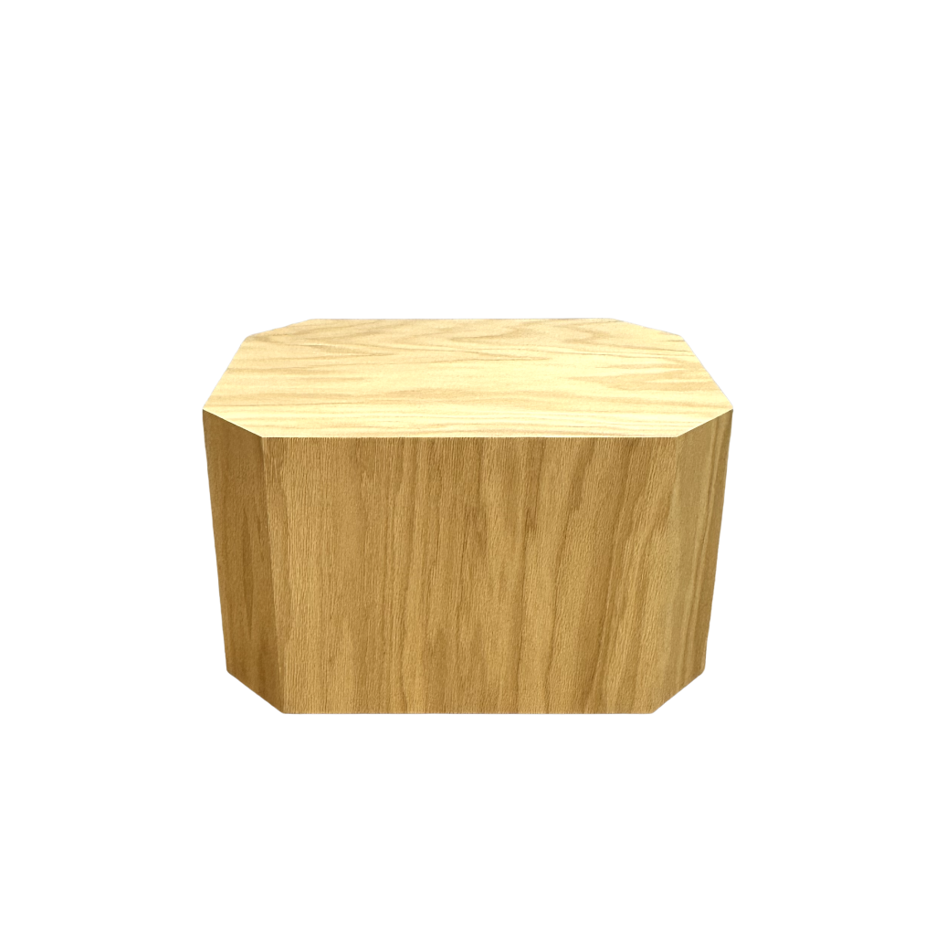 Natural Red Oak Polygon Mannequin Riser 22 x 16 x 13